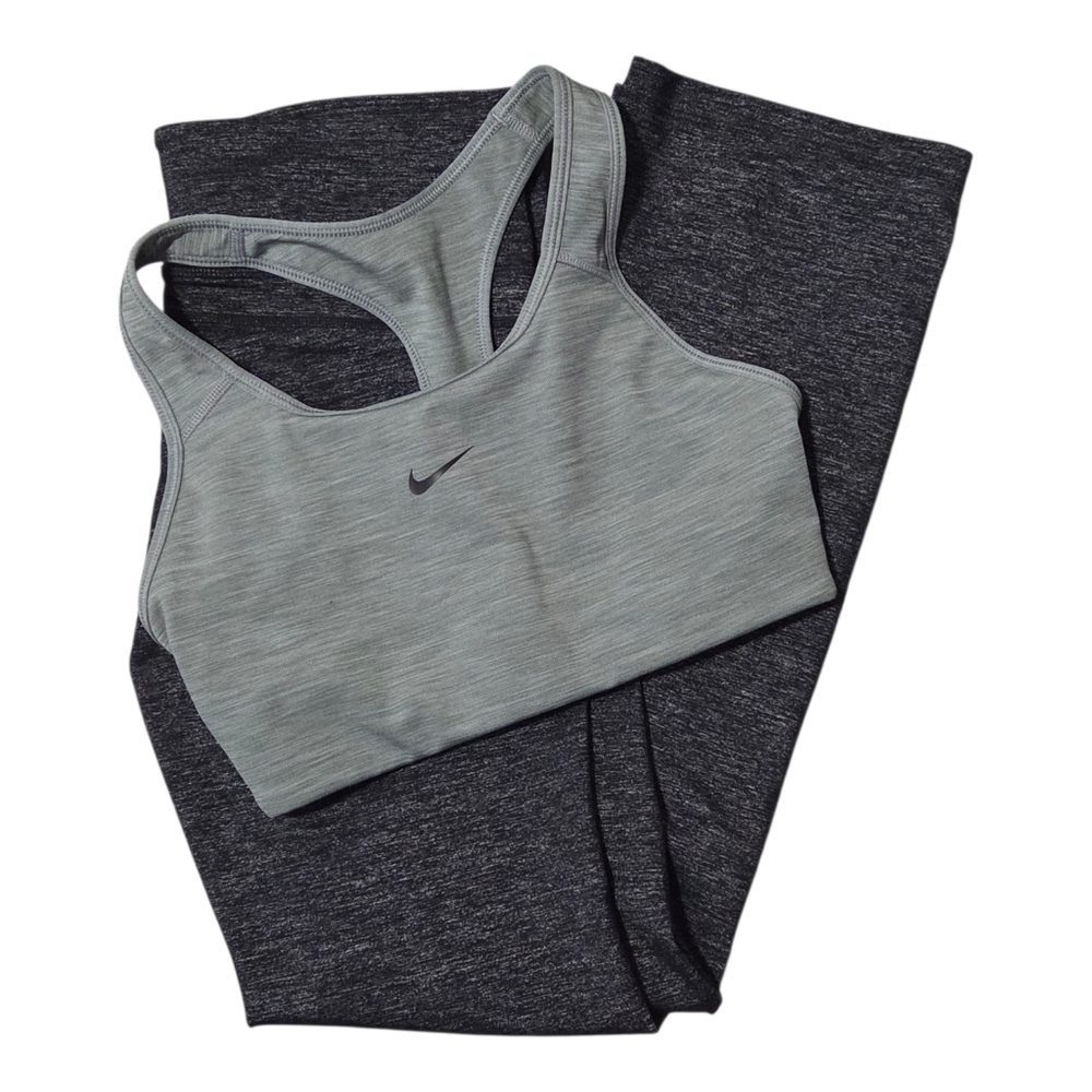 Athleta Leggings Black Marbled Grey Size M and Grey Nike Bra Size M
